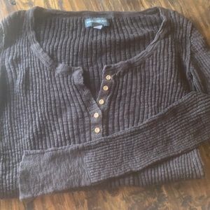 Chocolate brown ribbed banana republic long sleeve